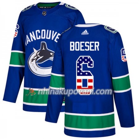Vancouver Canucks Dresy Brock Boeser 6 2017-2018 USA Flag Fashion Modrá Adidas Authentic - Pánské